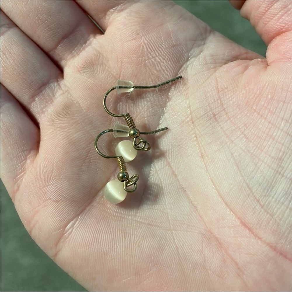 Charming Cream and Gold Cascading Earrings